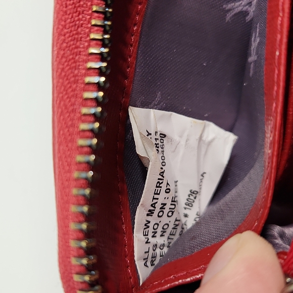 Faux Leather Oxblood Red Zip Wallet Clutch Kenneth Cole - Picture 11 of 12